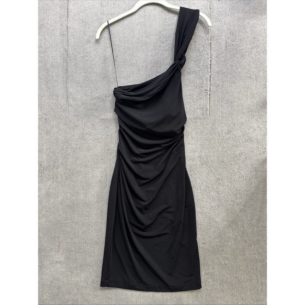 Victoria's Secret Y2K One Shoulder Ruched Black Dress XS Bodycon Clubwear